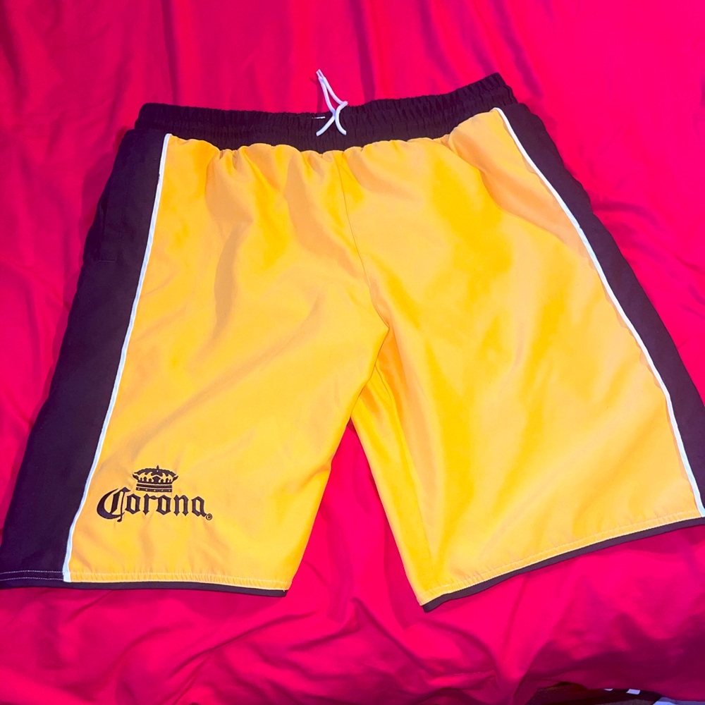 Corona branded logo swimming trunks…